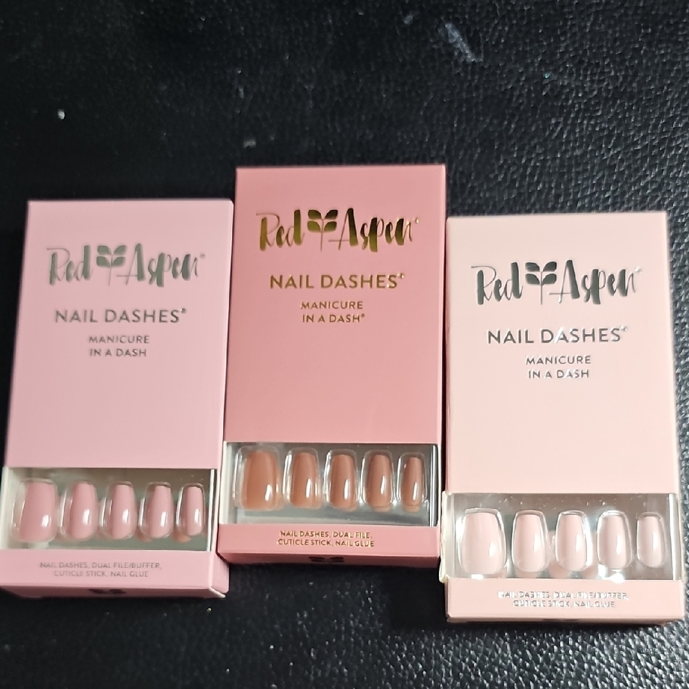 Red Aspen Press-On Nails - Elegant Pink and Nude Collection